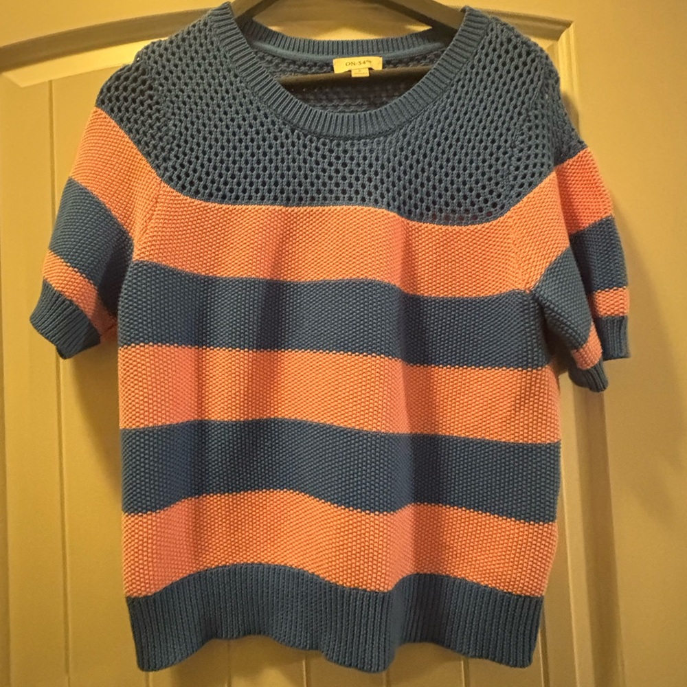 Blue and Pink Crewneck Sweater